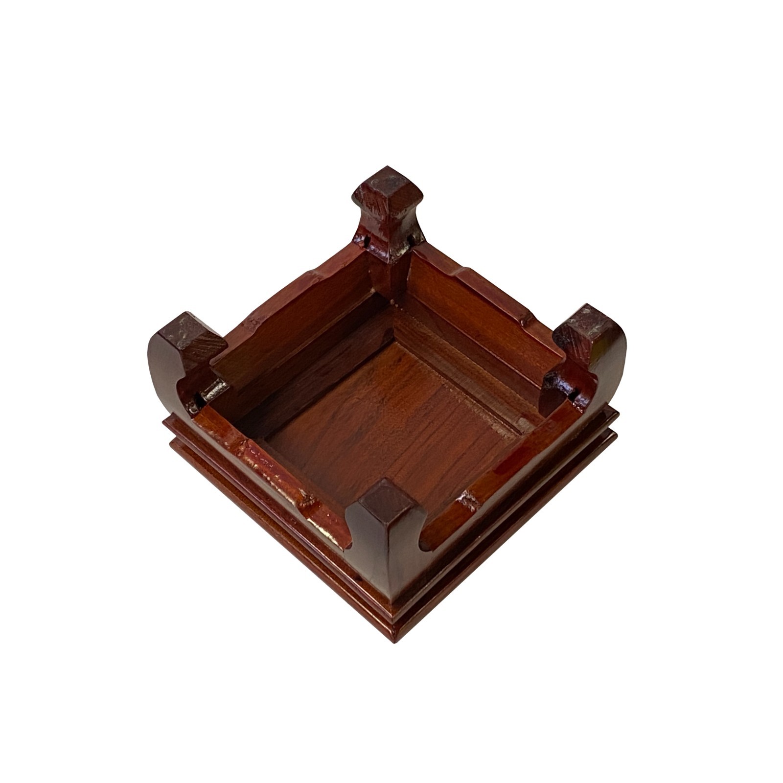 7.25″ Light Brown Curve Legs Square Wood Display Stand Riser ws4884A