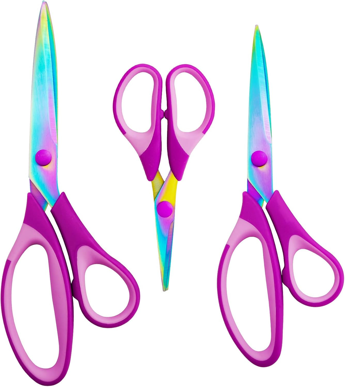 3PCS Purple Craft Scissors, Tailor,Multi-Purpose Titanium ,Soft and Comfortable