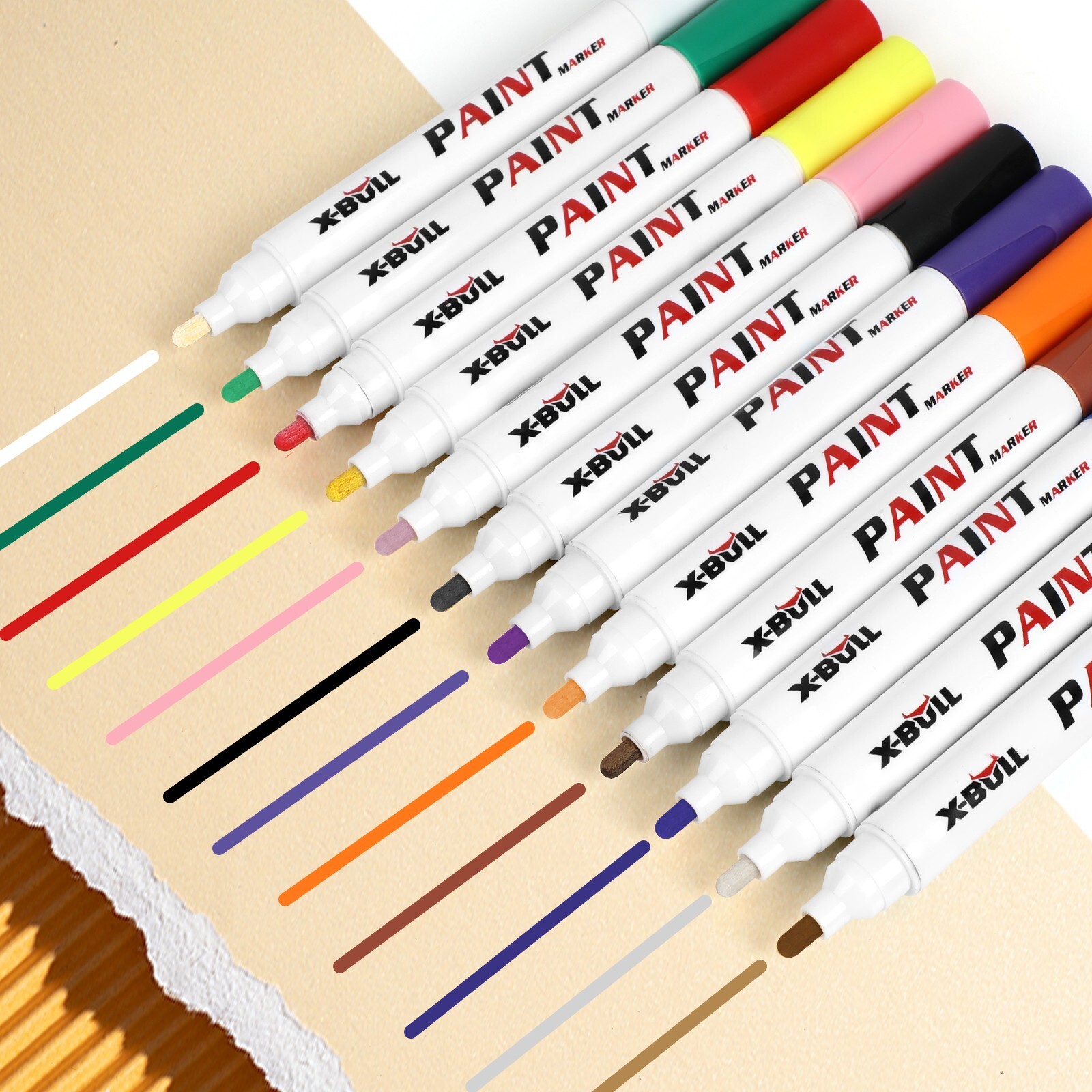 12Pcs Permanent Paint Marker Pen For Car Tyre Tire Tread Rubber Metal A set