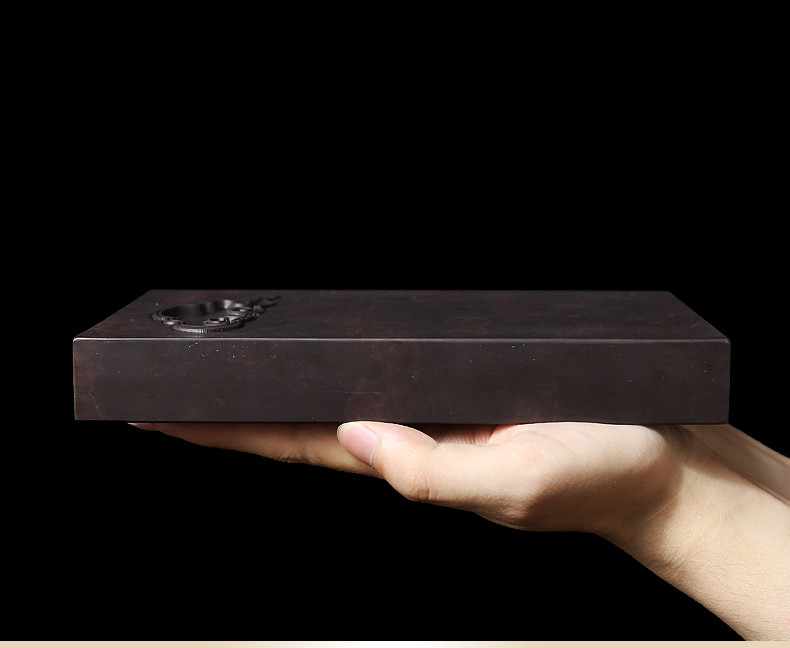 8″ China Huizhou Natural Original Stone Hand-carved Cloud Inkstone Inkslab