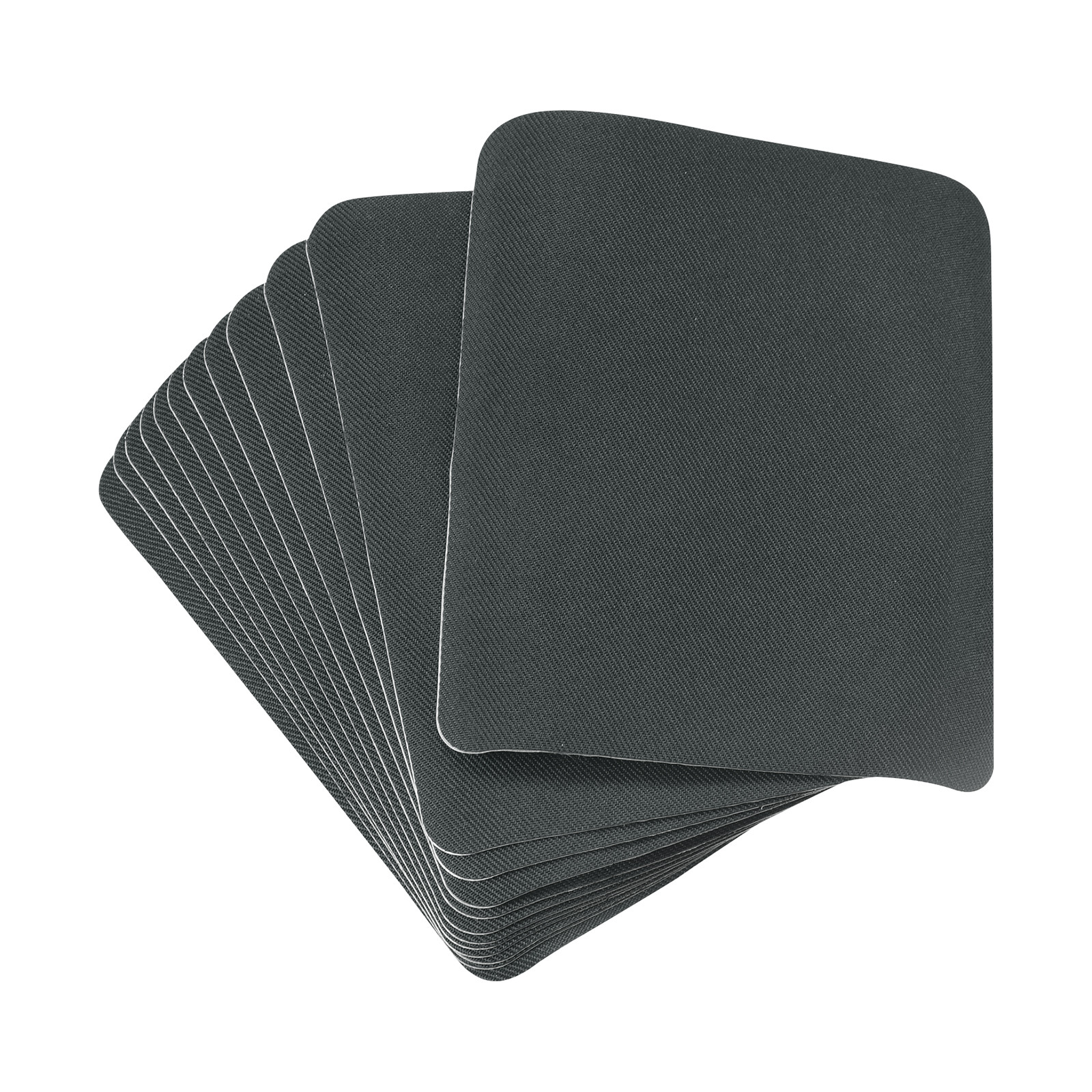 Fabric Patch Iron-on Patches Dark Grey 4.9″x3.7″ for Clothes Pack of 12