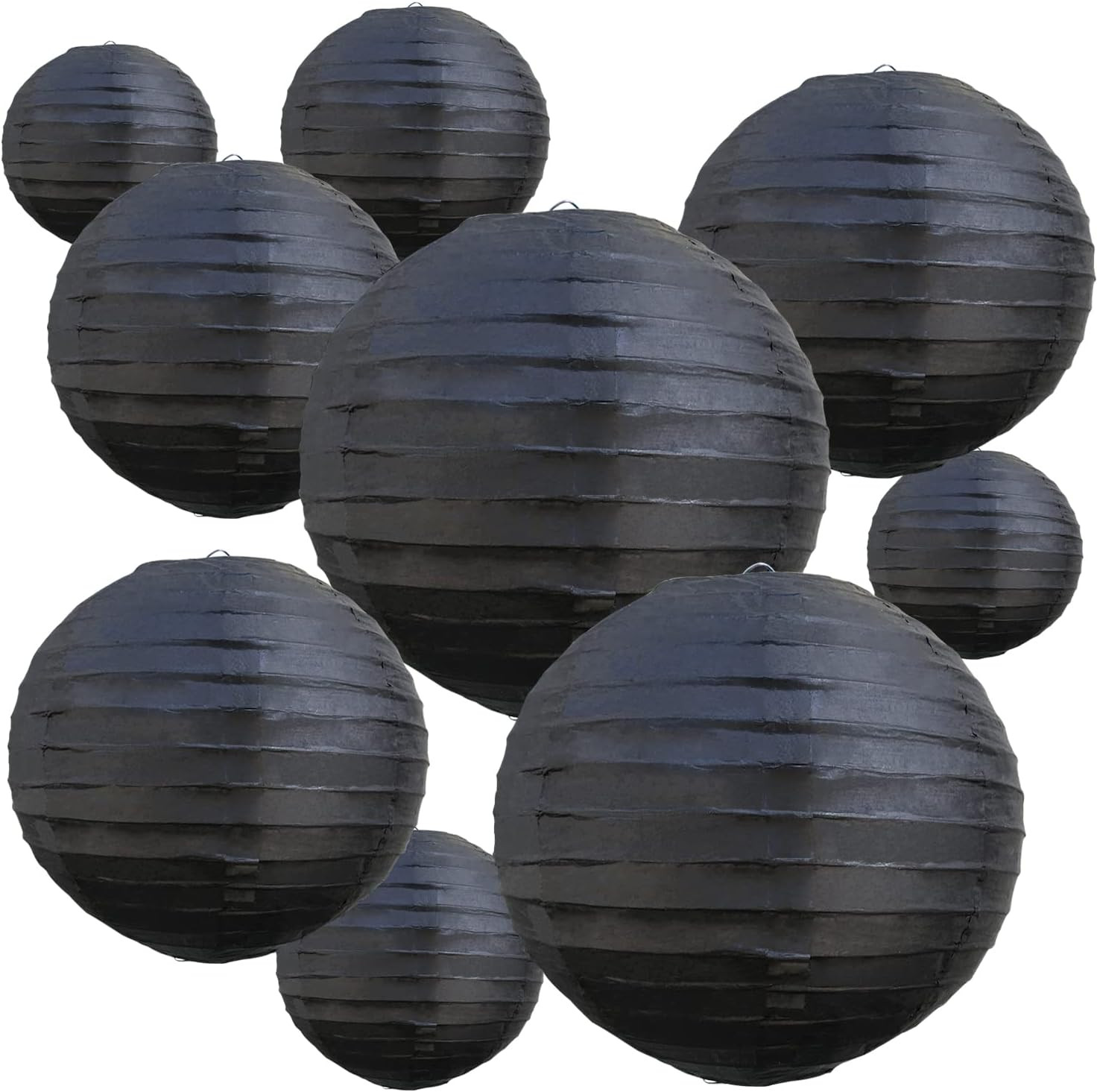 Black round Paper Lanterns Decorative Hanging Asia Chinese Japanese Paper Lanter