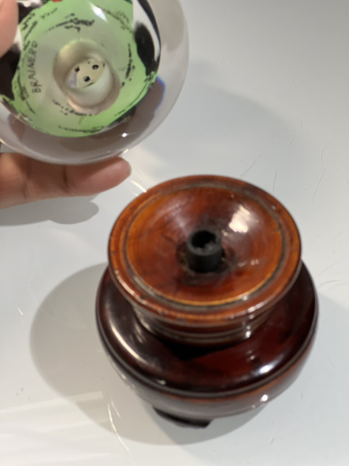 Panda Bear Family Crystal Globe, Hand Painted