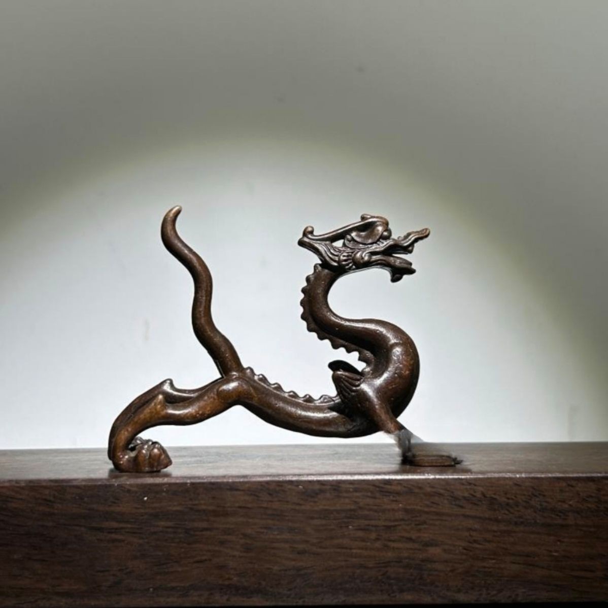 Vintage Alloy Dragon Statue 76mm Chinese Zodiac Mythical Beast