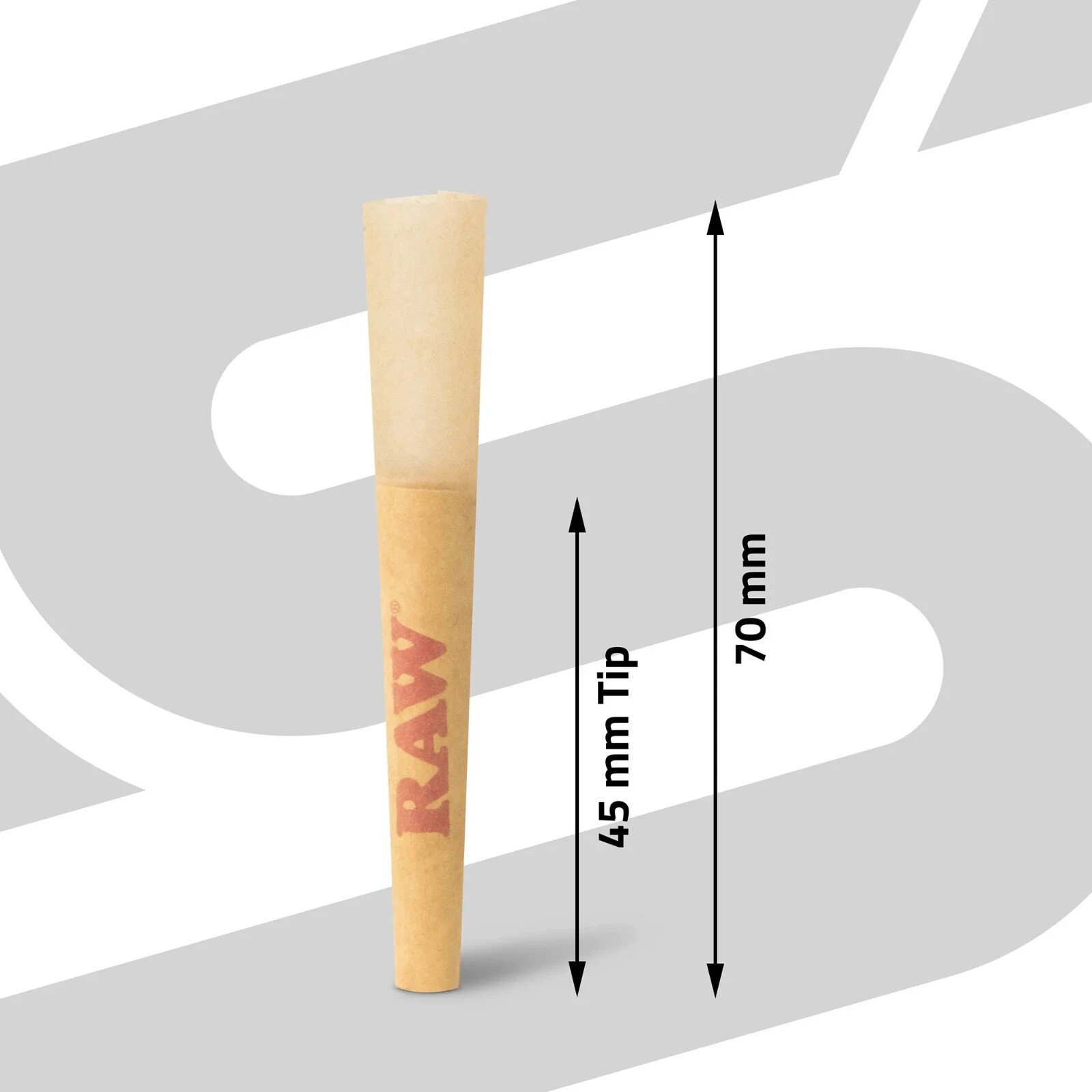 RAW Classic 70/45 Single Size Cones – Bulk box, 720 Cones