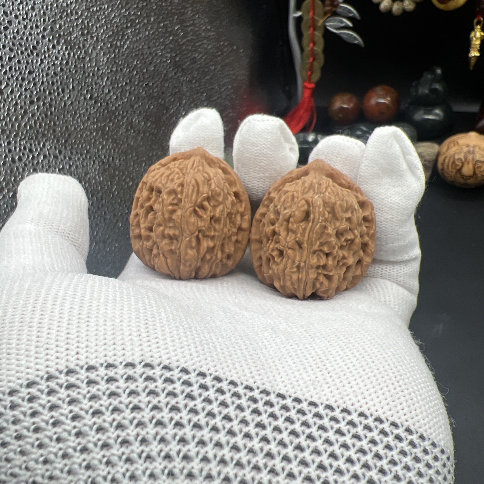 Pair of Match Chinese Health Walnut36×35.5×38mm 精配文玩核桃全品小众～小四喜