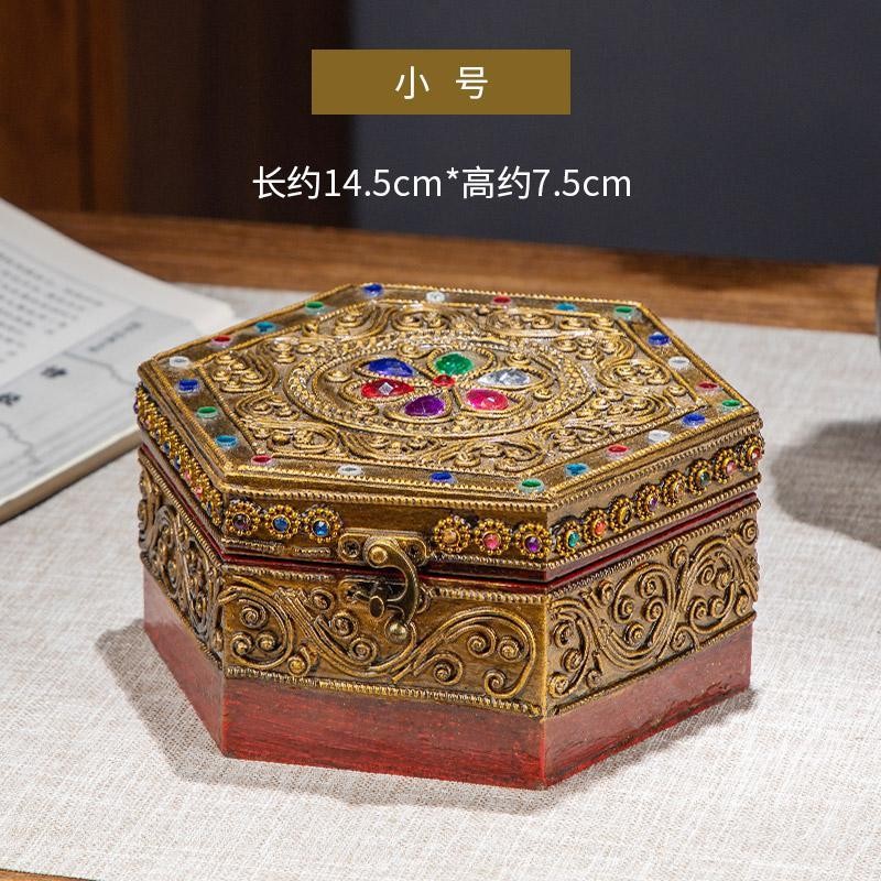 Vintage Monkey Wood Jewelry Box, Cloisonne Inlay, 14.5×7.5cm, Lockable