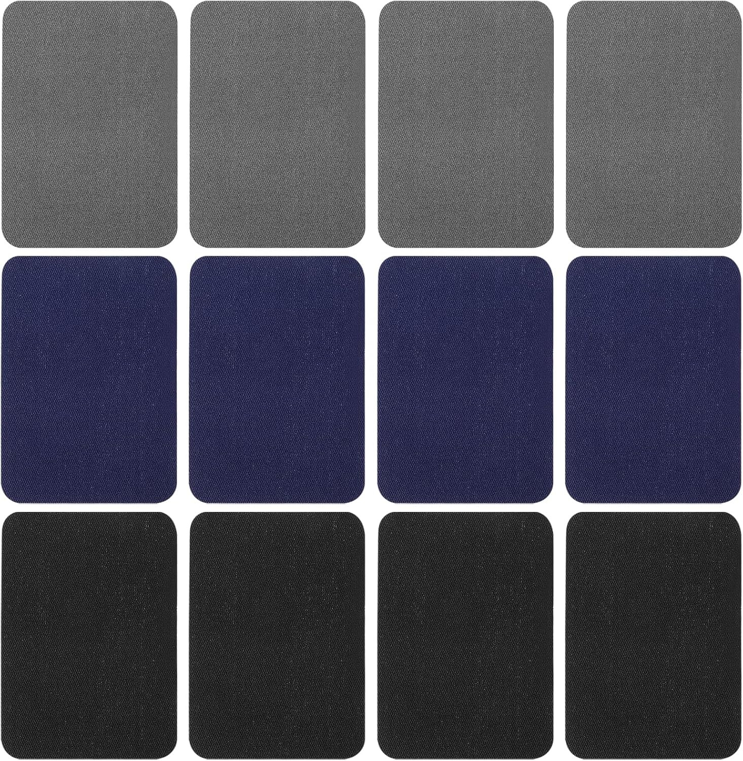 12Pcs Fabric Repair Patches, 4 X 3 Inches Cotton Iron on Patches for Clothing