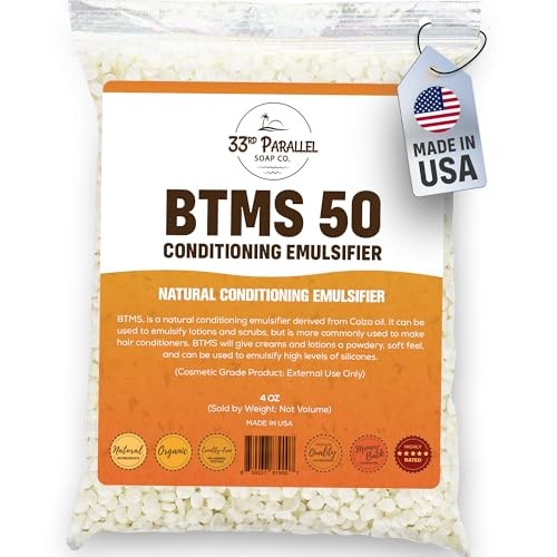 BTMS 50 (4 oz) Conditioning Emulsifier – Cosmetic Grade (4 Ounces)