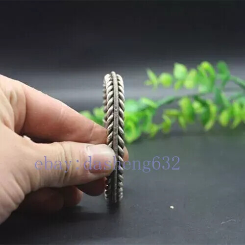 Collectable Old Chinese handCarved Dragon head Bracelet