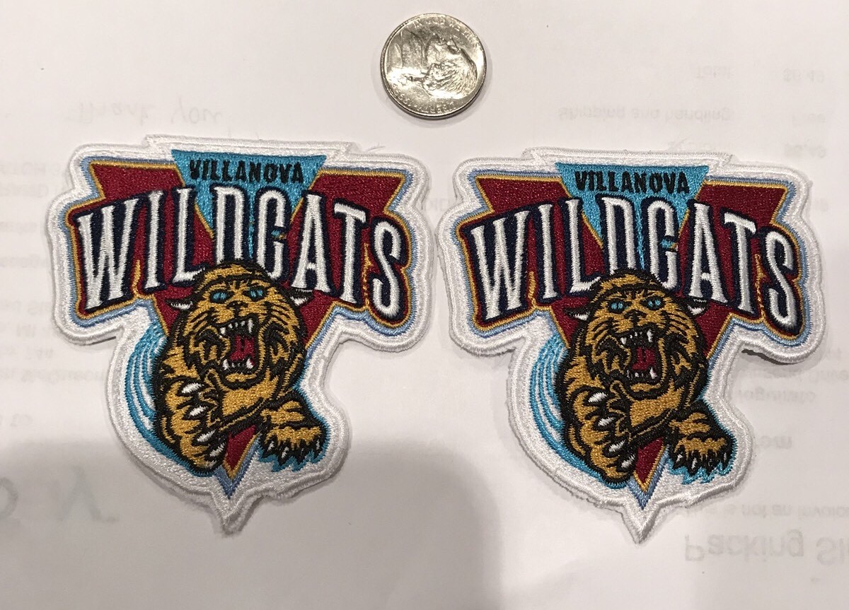 (2)-Villanova Wildcats VINTAGE EMBROIDERED IRON ON PATCHES 3″ x 3″