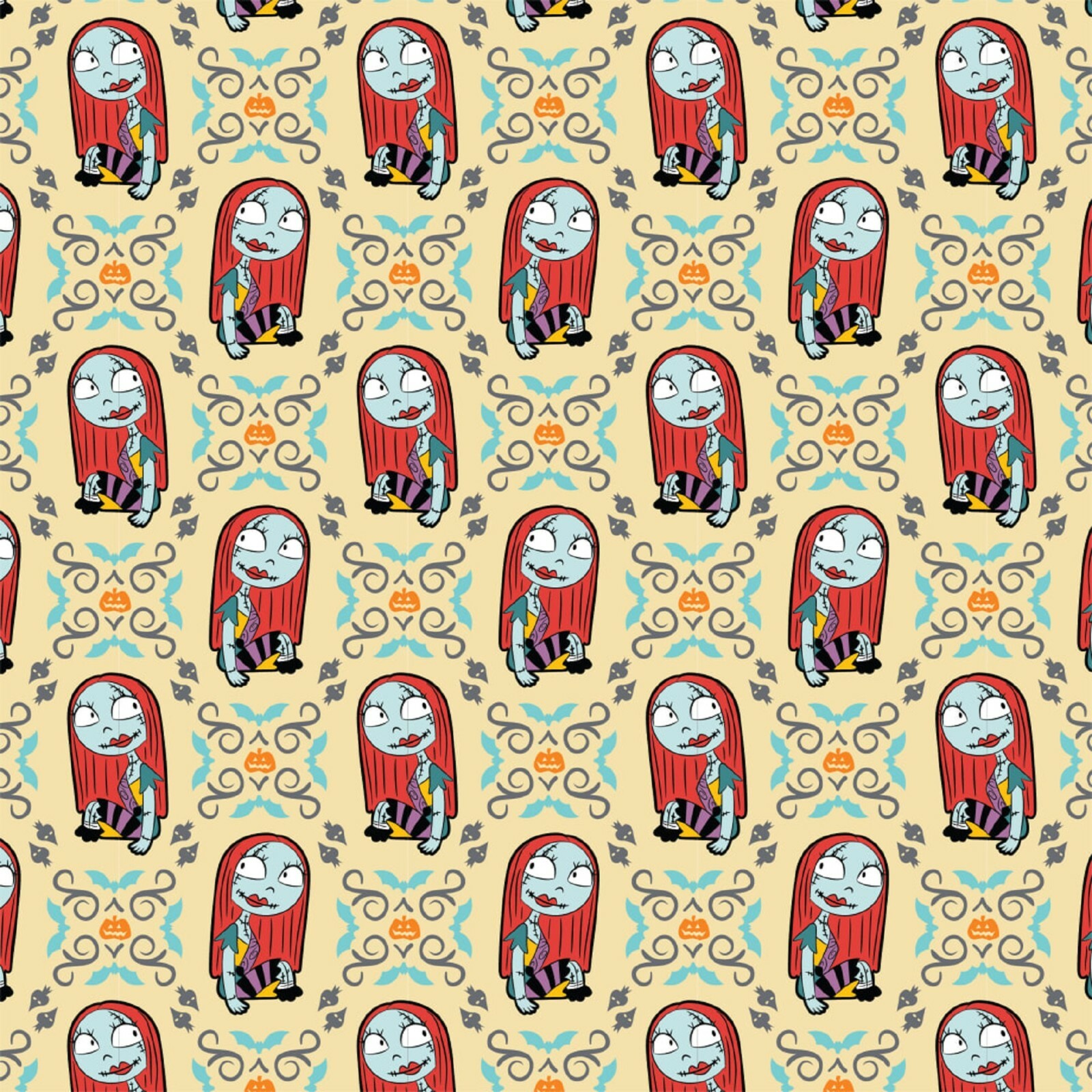 Master of Fright: Sally Scream Queen in Cream- Camelot Sold by the Yard