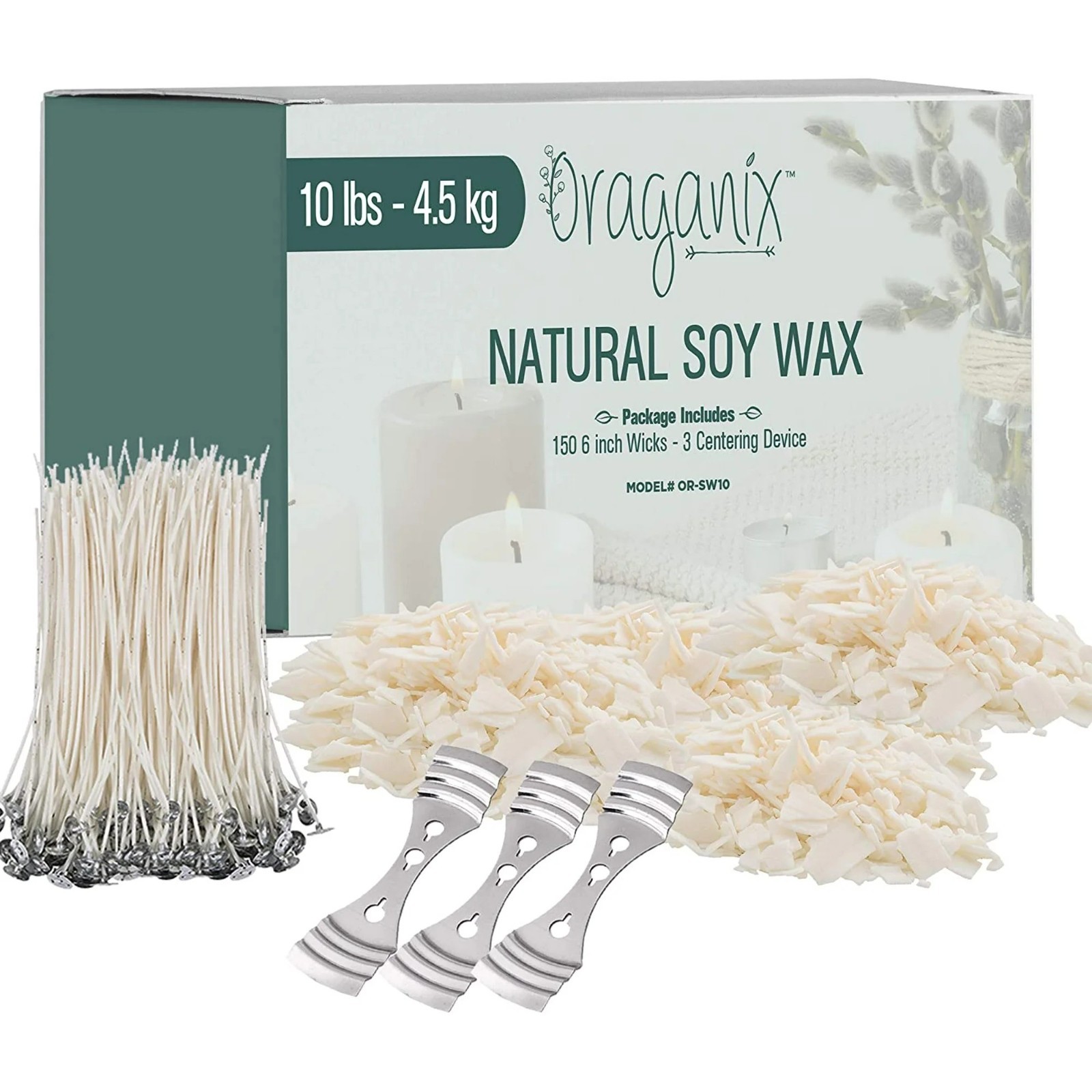 Oraganix Natural Soy Wax Flakes 10 lb Candle Making Kit White