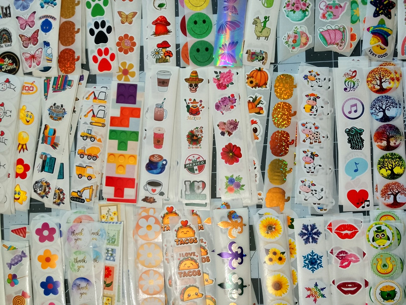 50 Pk Random Pick Stickers/Scrapbooking/Crafts/Journals/Diary/Most are 1 inch