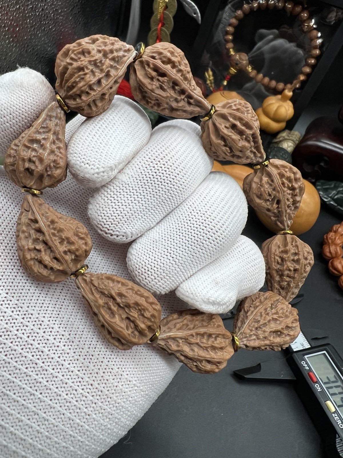 16×20×26.5mm Chinese Small Walnut Bracelet Collection精选野生小核桃水滴💧手串