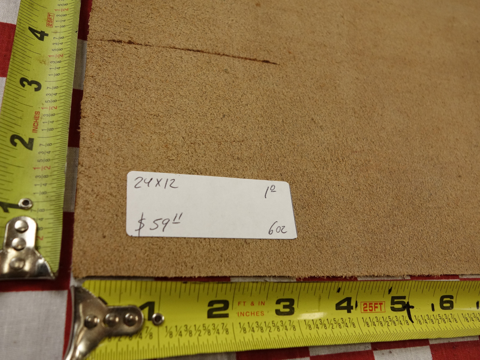 HORWEEN BROWN CHROMEXCEL ROUGHNECK PRINT LEATHER HIDE 6 oz. 24″x12″ 1st. QLTY