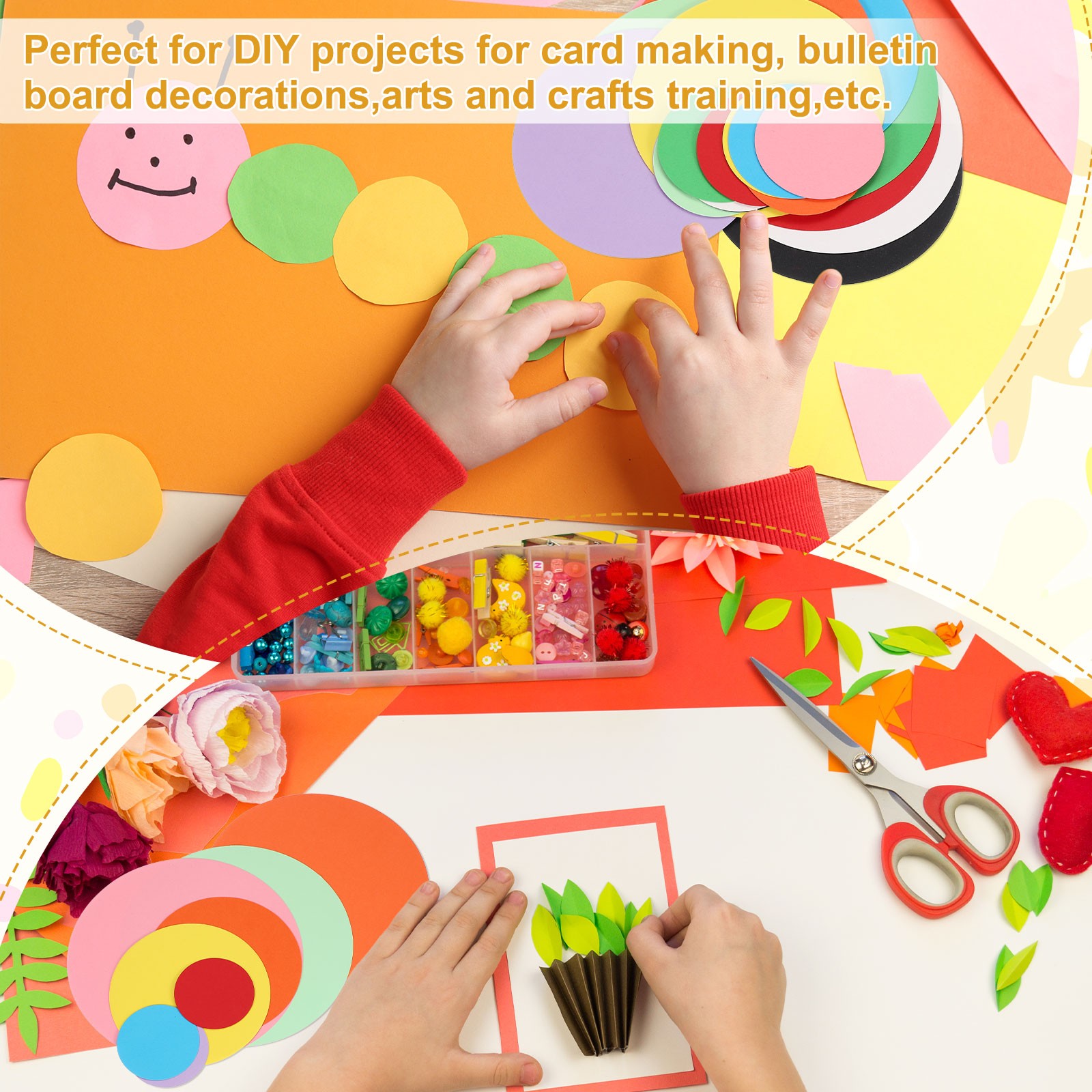 72 Sheets Yellow Circle Card Stock 2″ Round Cutouts Paper