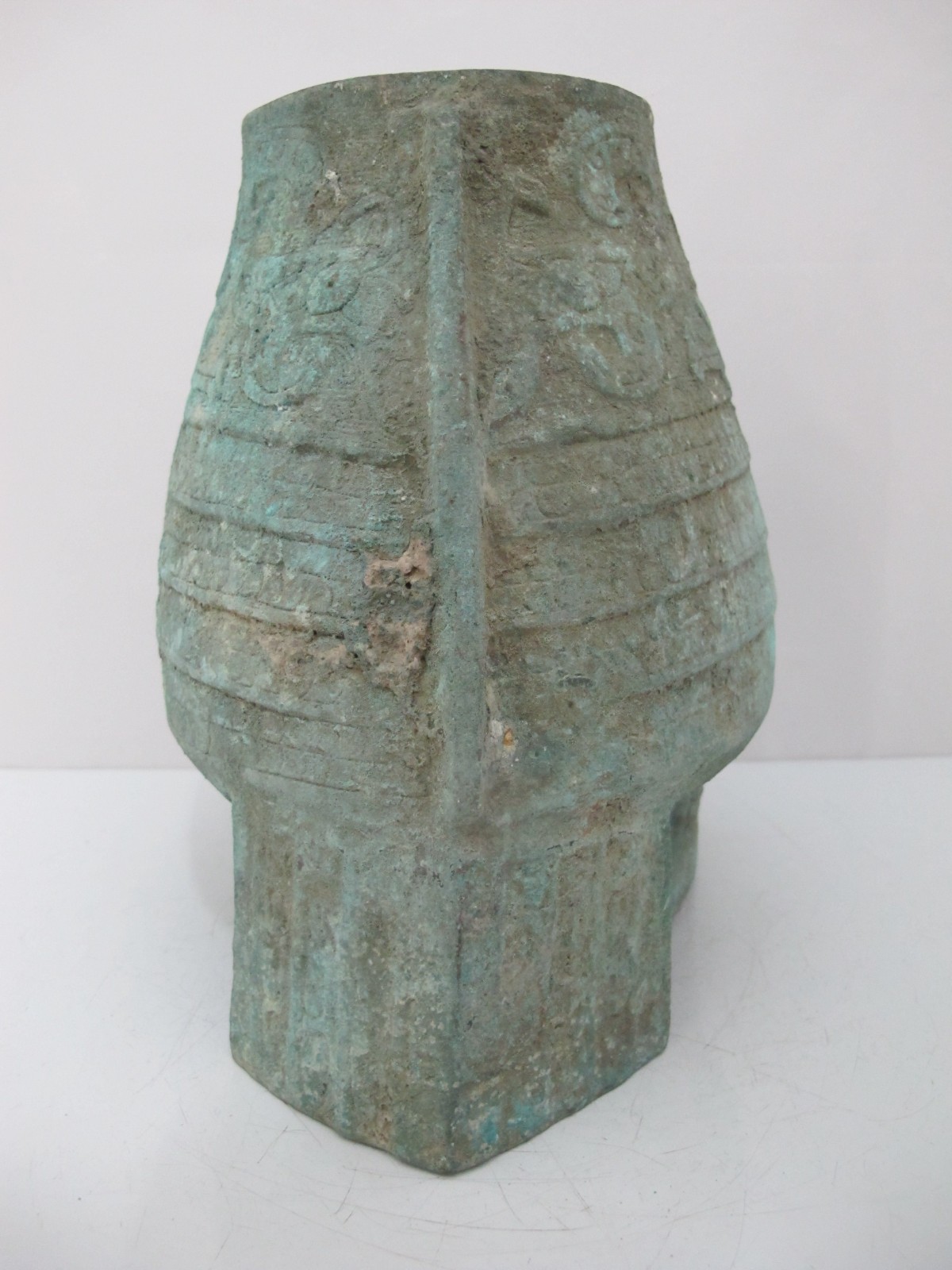 Antique CHINESE Bronze Ware Archaic OWL Bird Wine Vessel Pot Missing Head