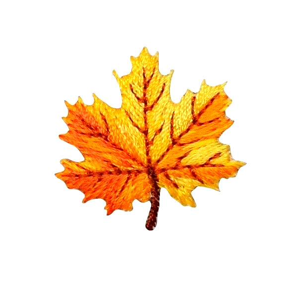 iron n patch applique Yellow and Orange Autumn Leaf 1-1/8″ x 1-1/8″
