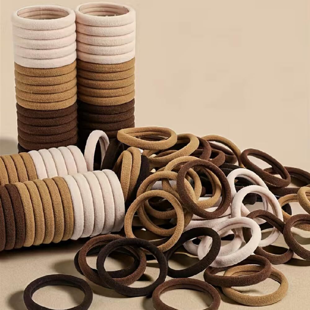 200Pcs High Elastic Soft Hair Ties Seamless Ponytail Holders for Thin Thick Hair