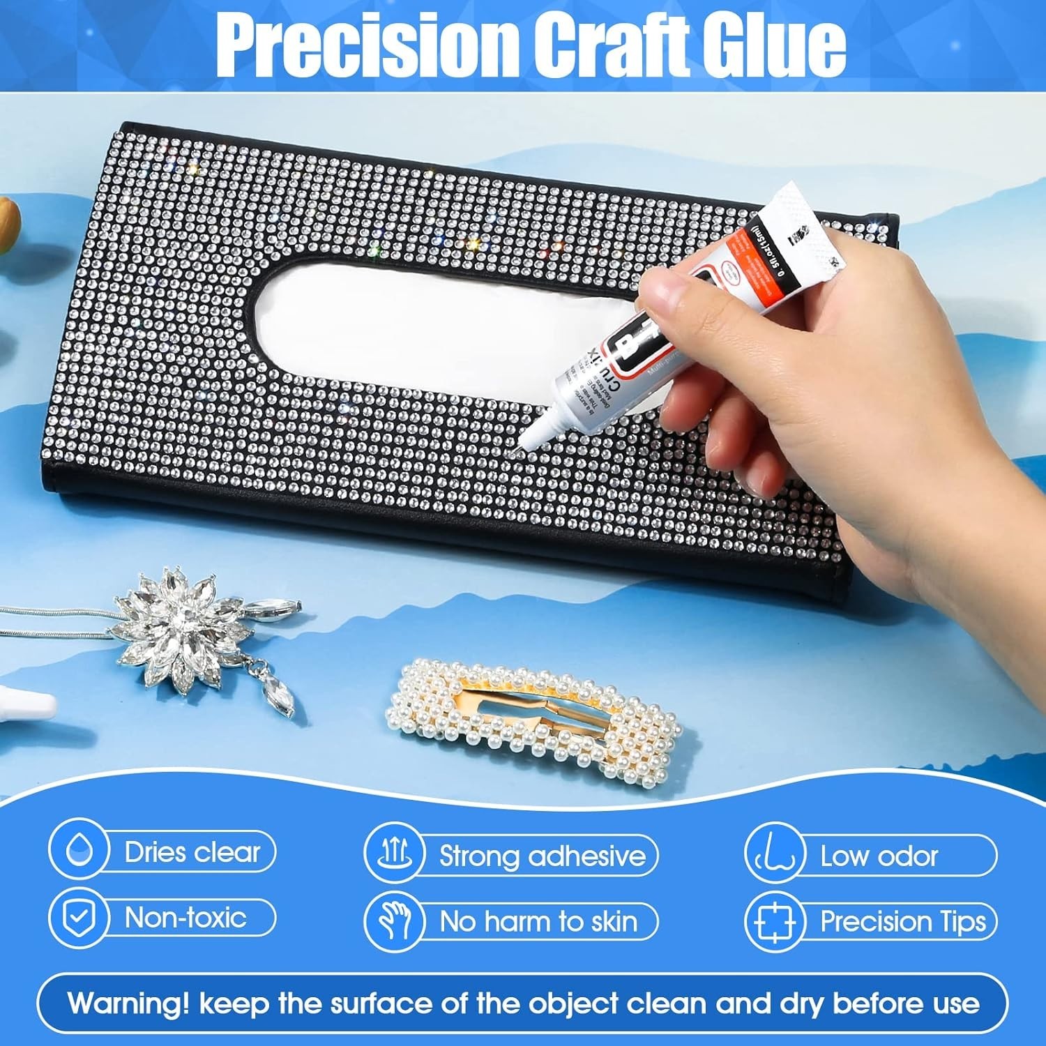 B-7000 Glue Clear 4 Pack – 15ml Jewelry Rhinestone Fabric Phone Repair Adhesive