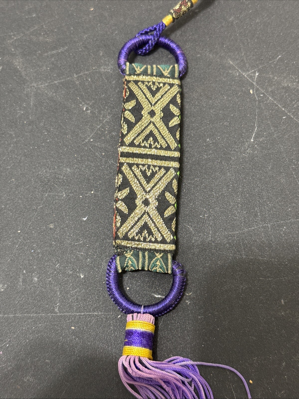 Purple CHINESE KNOT TASSEL With Hand Painted Opera Masks Home Car Decor