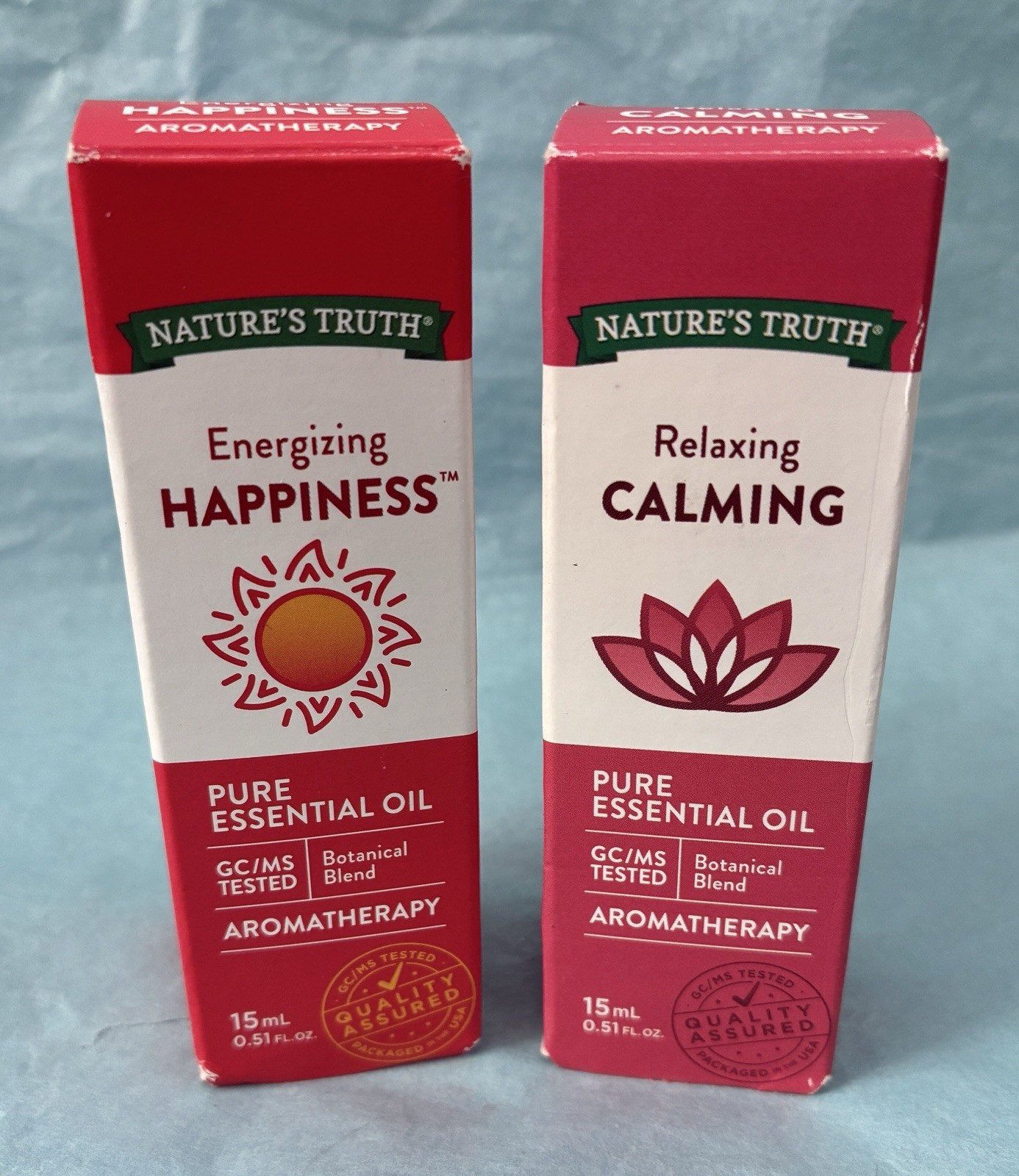 Nature’s Truth Aromatherapy Pure Essential Oil Happiness & Calming Lot of 2