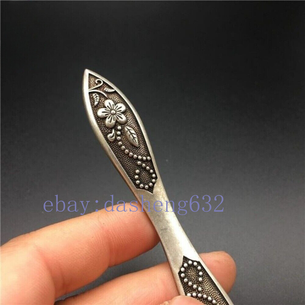 Old Chinese handcarved flowers hair Hairpin statue