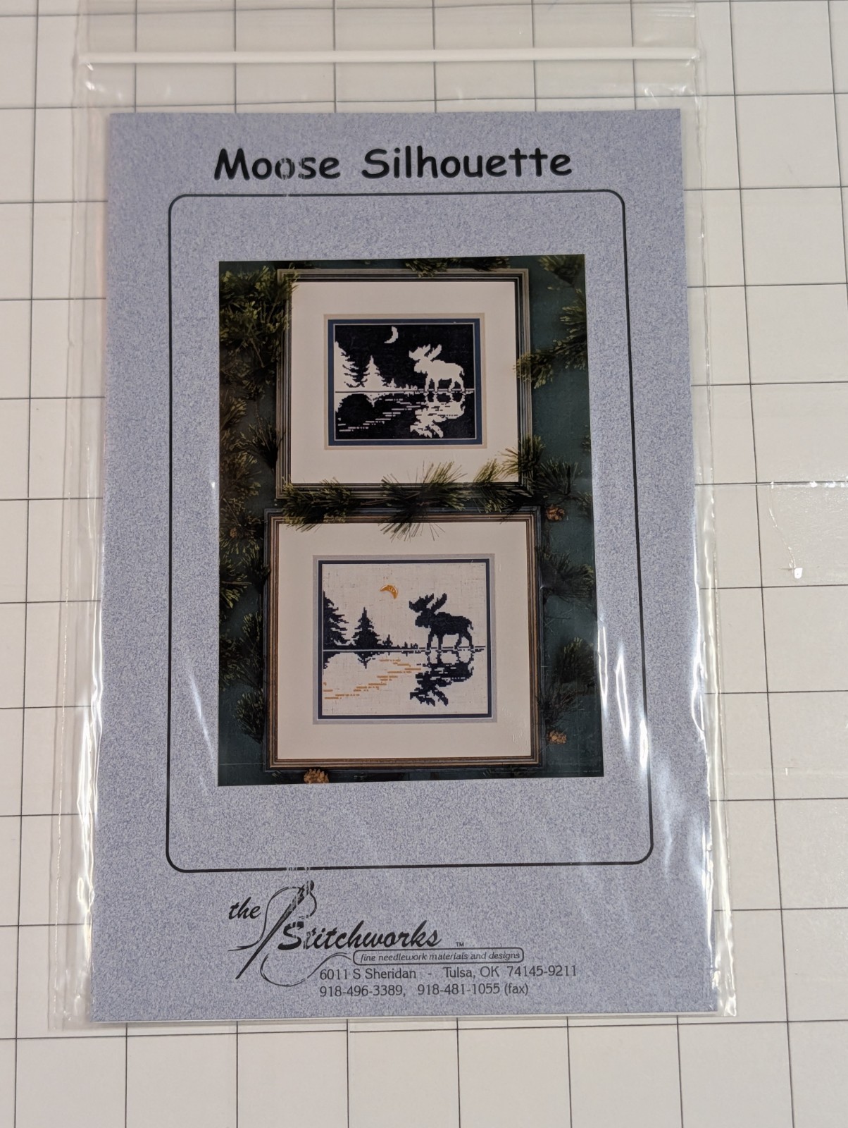 The Stitchworks Cross Stitch Pattern Chart “Moose Silhouette” NOS