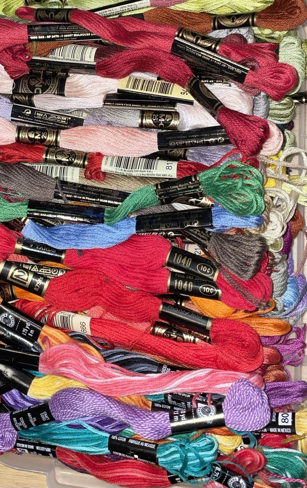 SUPER HUGE DMC Floss Skein LOT Over 300 Pieces!! Multi-Colors/Variegated /Solids