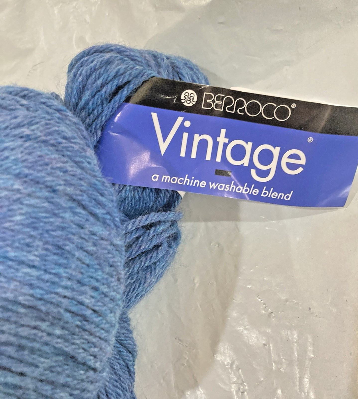 Berroco Vintage Yarn, color 5170, blue, worsted weight, 100 grams, machine wash