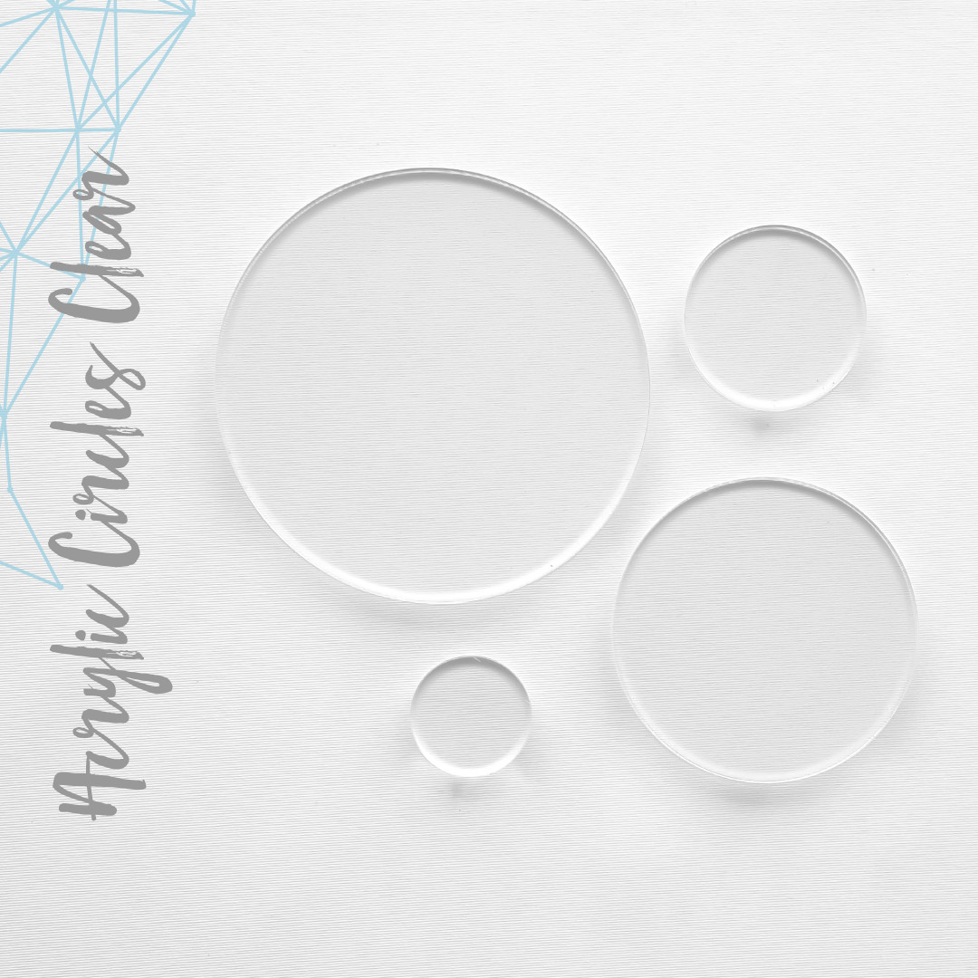 CLEAR ACRYLIC CIRCLE BLANK 1/16″ THICK- (PACK 25-50-100) SELECT SIZE