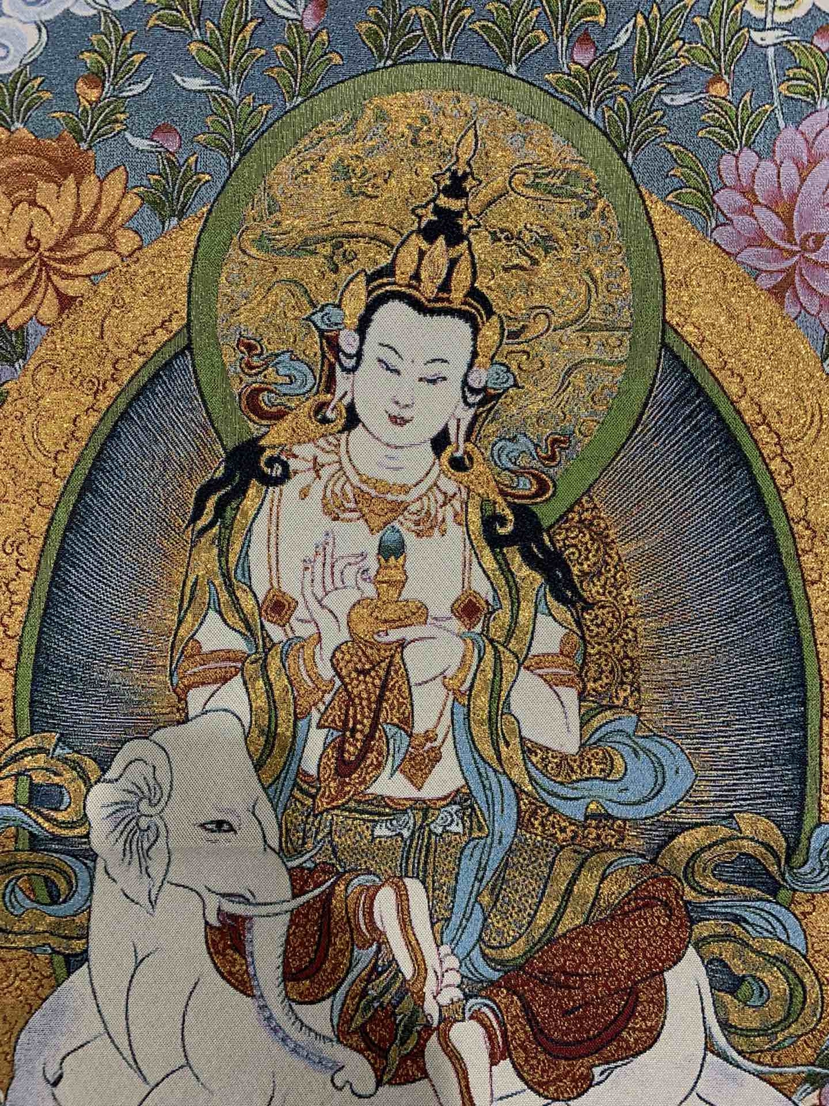 36″ Tibet Tibetan Cloth Silk Samantabhadra Guanyin Tangka Thangka Mural 26
