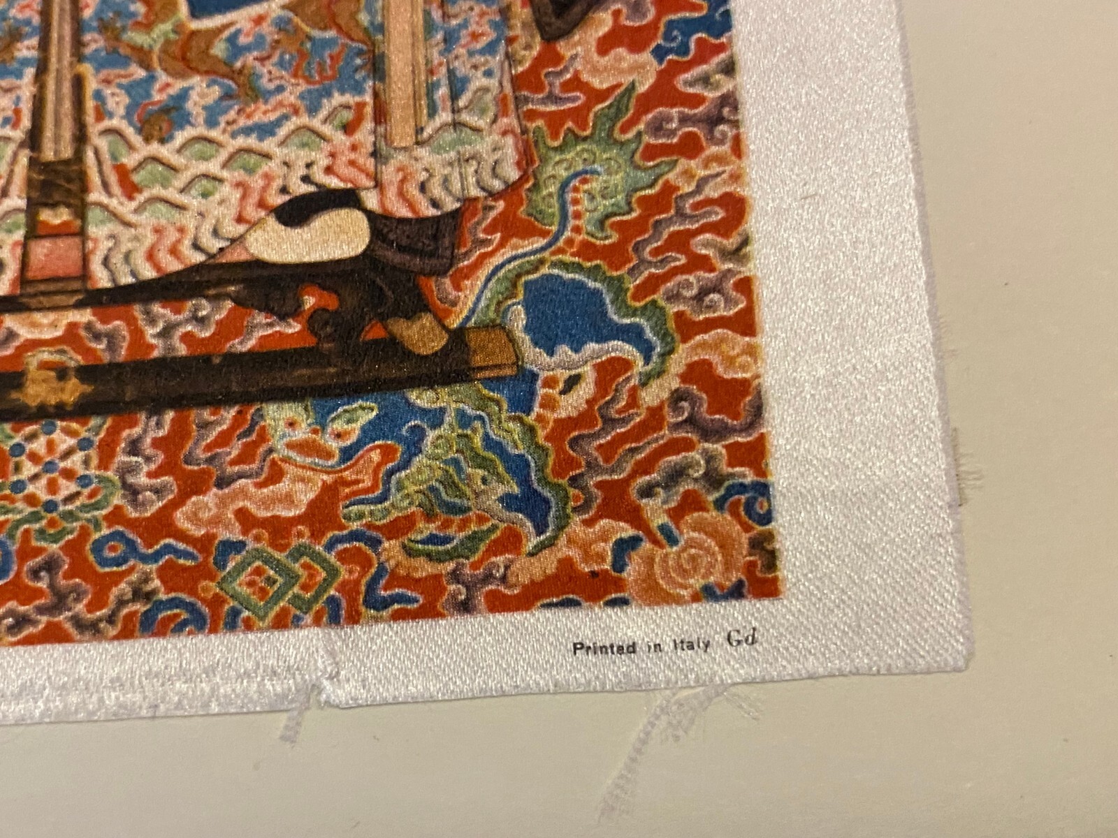 CHINESE SILK EMBRODERY QING DYNASTY PORTRAIT OF MANDARIN MADE IN ITALY 16X11 CM