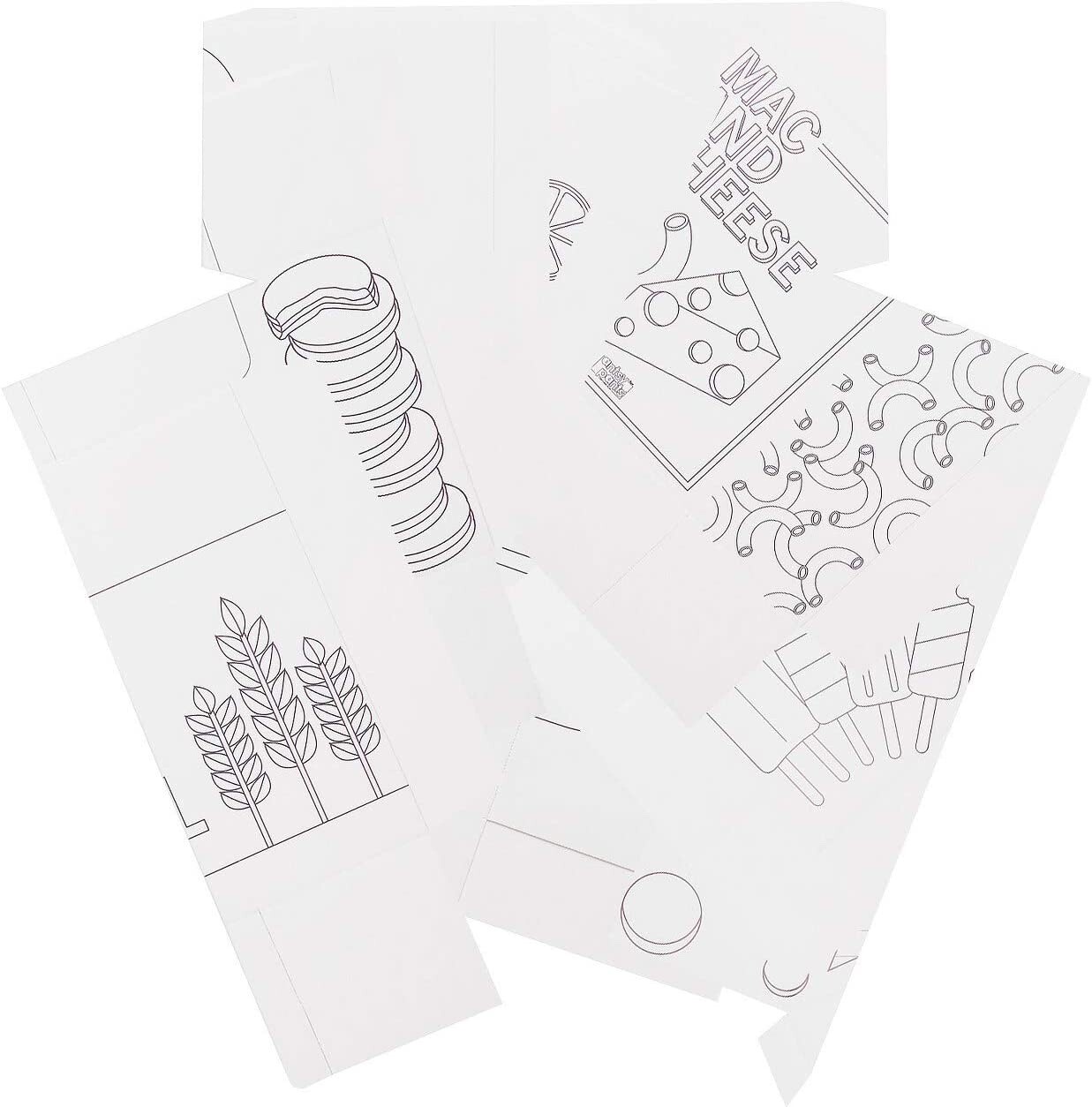 Antsy Pants 10 Pieces Color Your Own Market Food Boxes 8 Markers Get Creative!