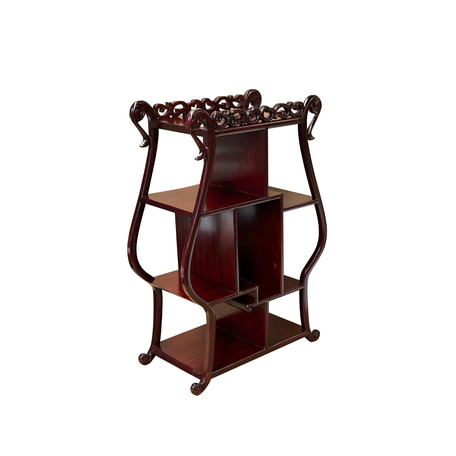10.5″ Reddish Brown Vase Shape Table Top Layers Curio Display Stand ws4305