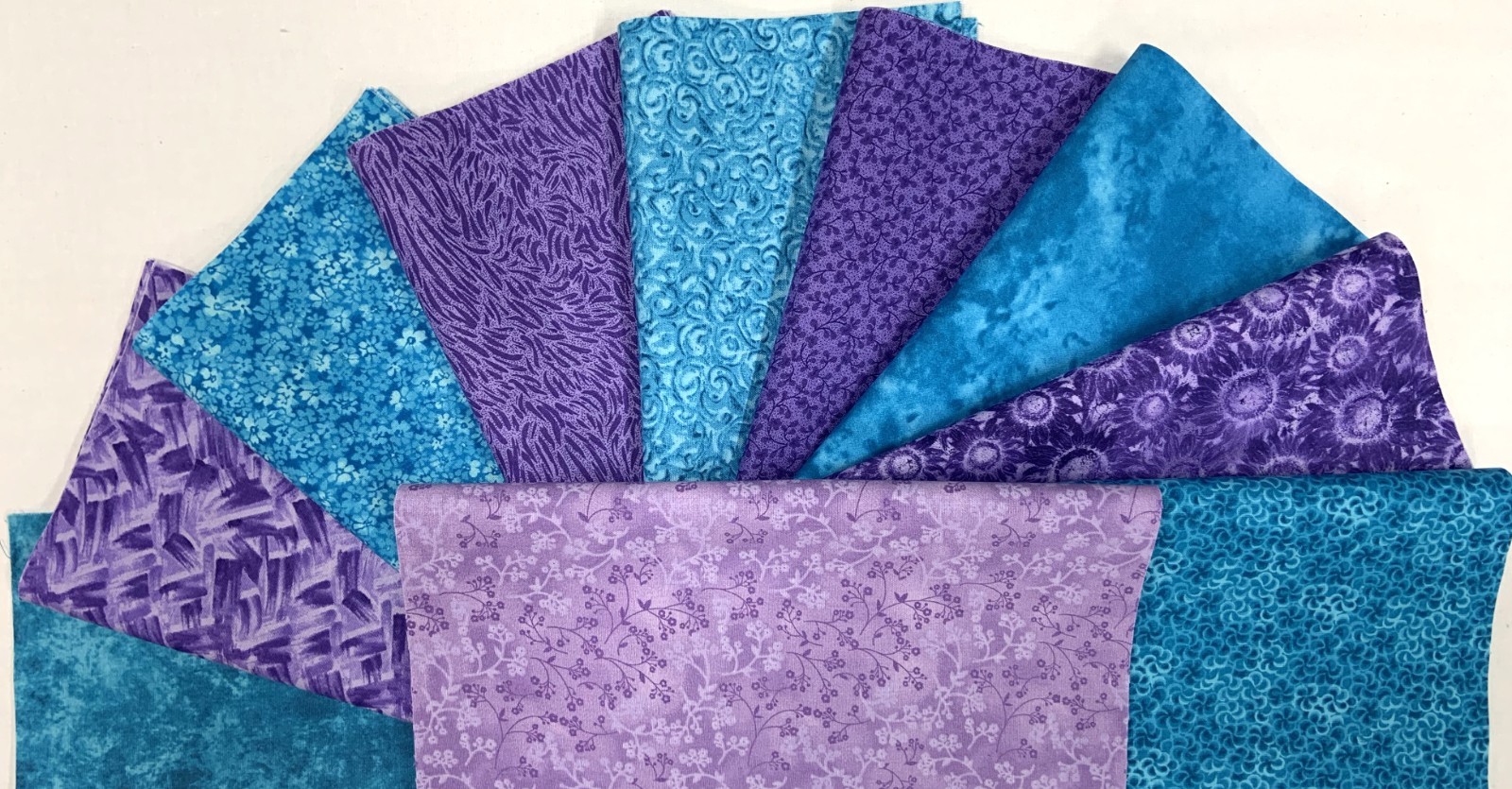 Teal & Purple Layer Cake 40 – 10″ squares Quilting & Sewing Fabric