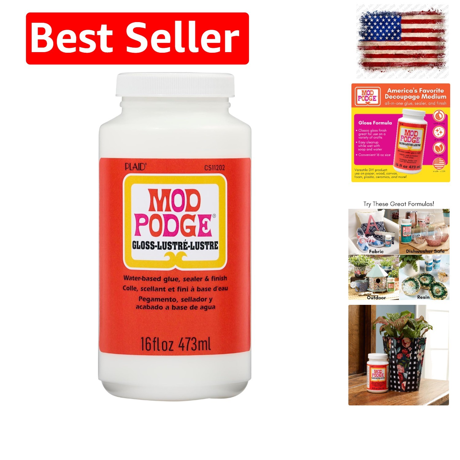 Gloss Sealer, Glue & Finish: All-in-One Craft Solution- Quick Dry, Easy Clean…