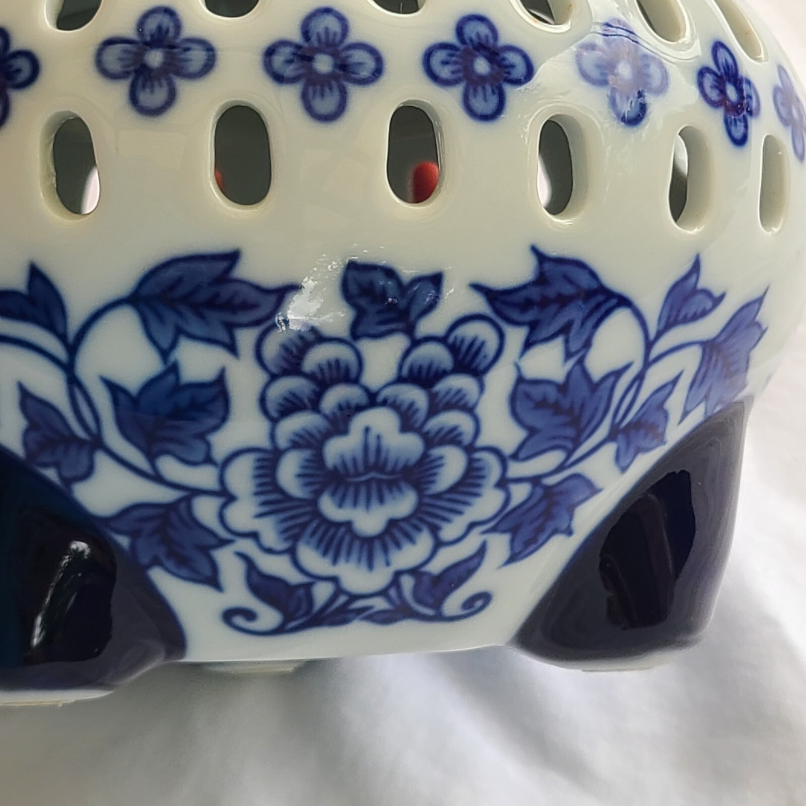 Vintage Bombay Incense Burner Blue & White 6″ in Diameter