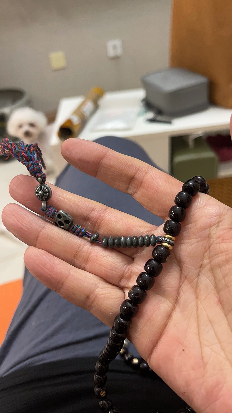 Vintage Alloy Mala Counter Tibetan Style Side Pendant with Tassel