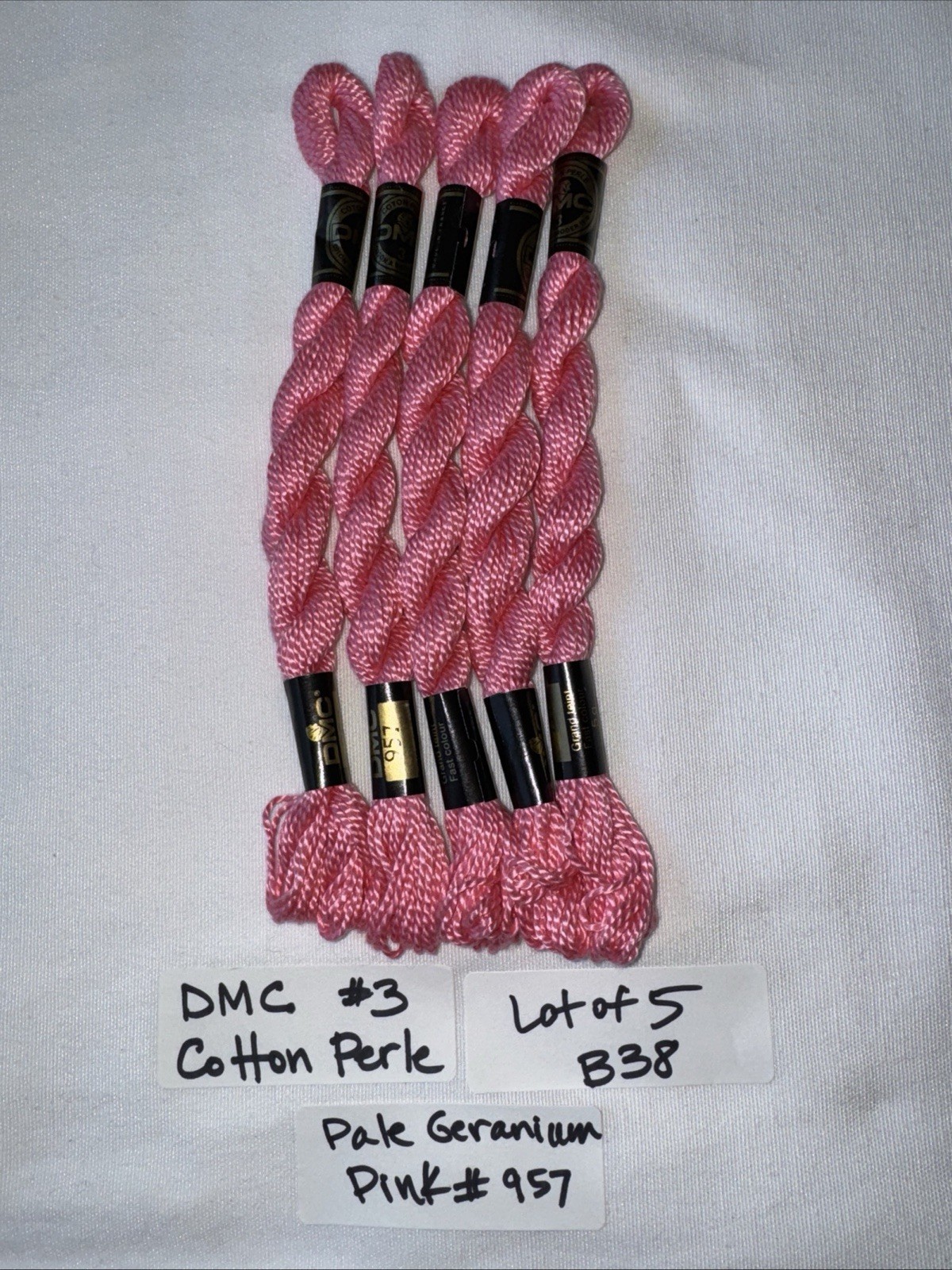 DMC Cotton Perle #3 Pearl 957 Pale Geranium Pink Embroidery Floss 15m/5g B38