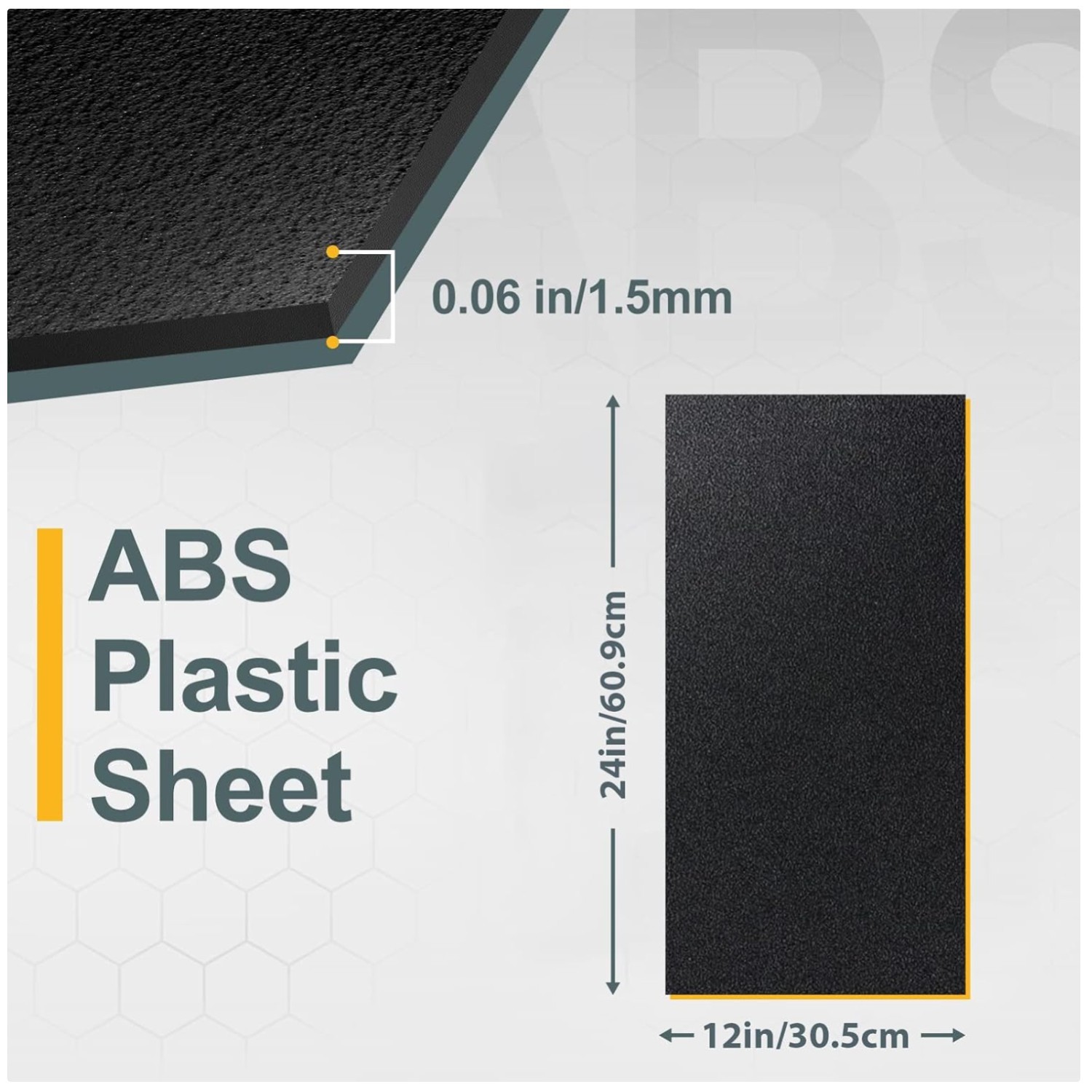 Flexible Impact Strength ABS Plastic Sheets – Black 6 Pack