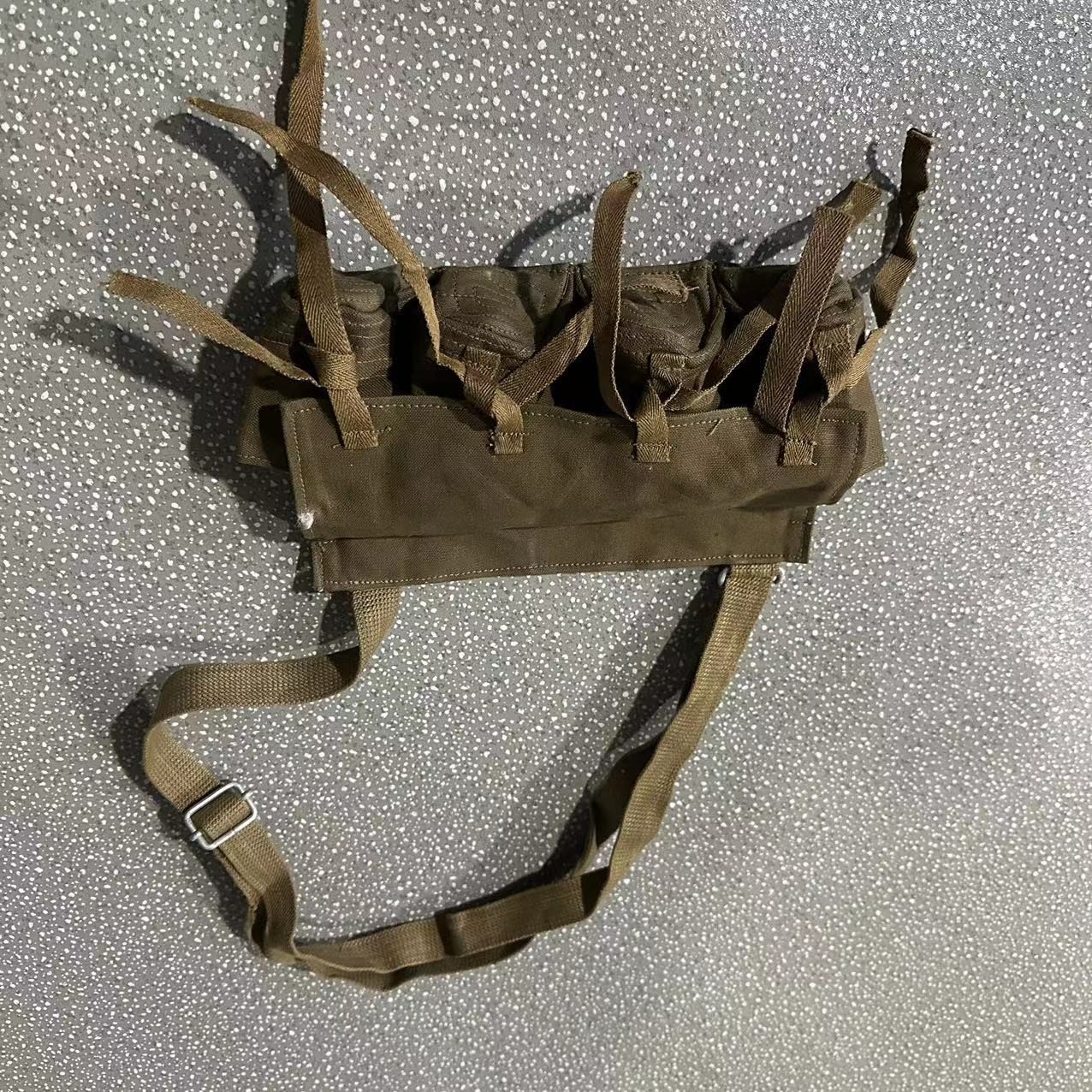 1960s Vintage New Canvas Pouch with Partition 22.5×14.5cm Military Bag