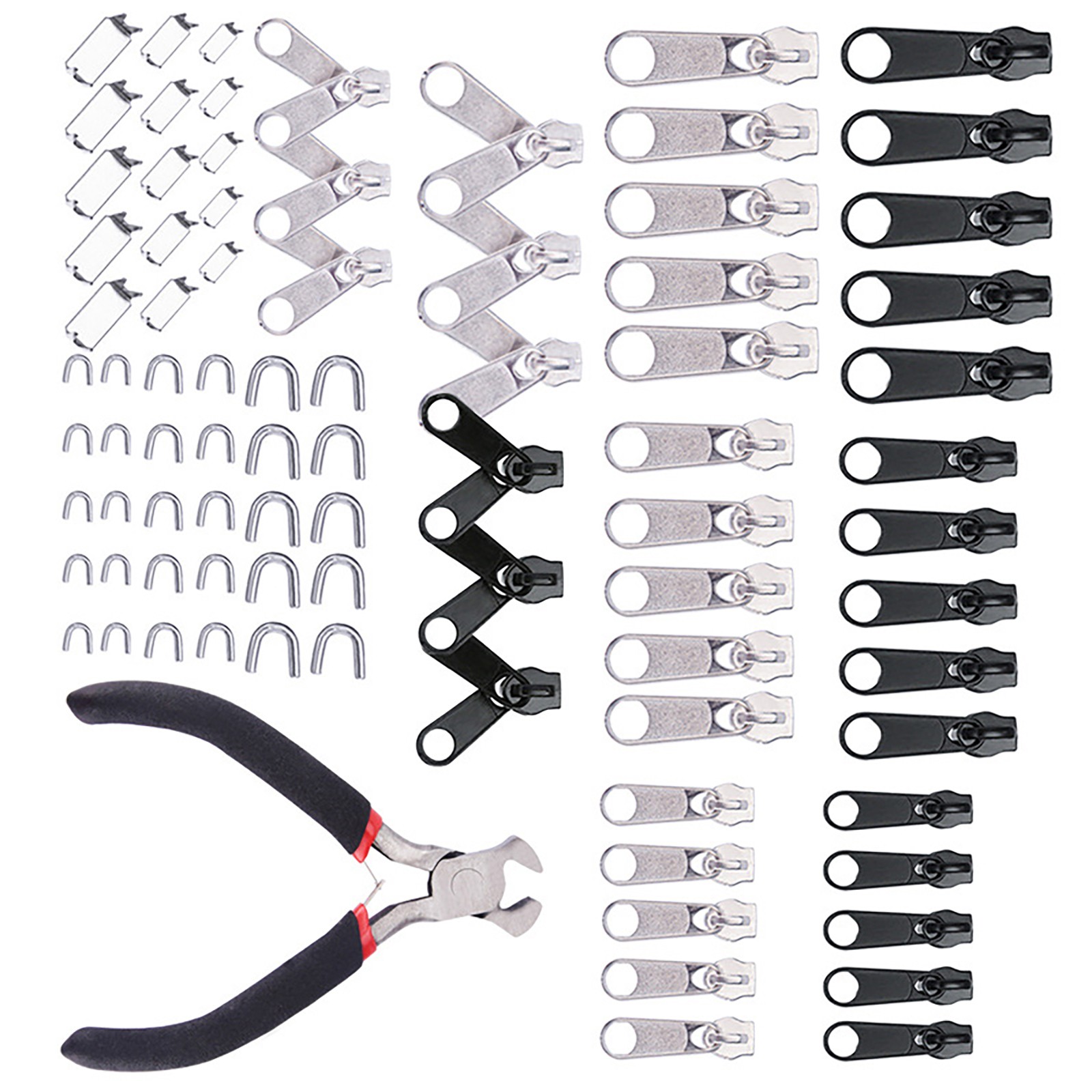 85Pack/set Zinc Alloy Universal Fix Zipper Zip Slider Repair Instant DIY Kit
