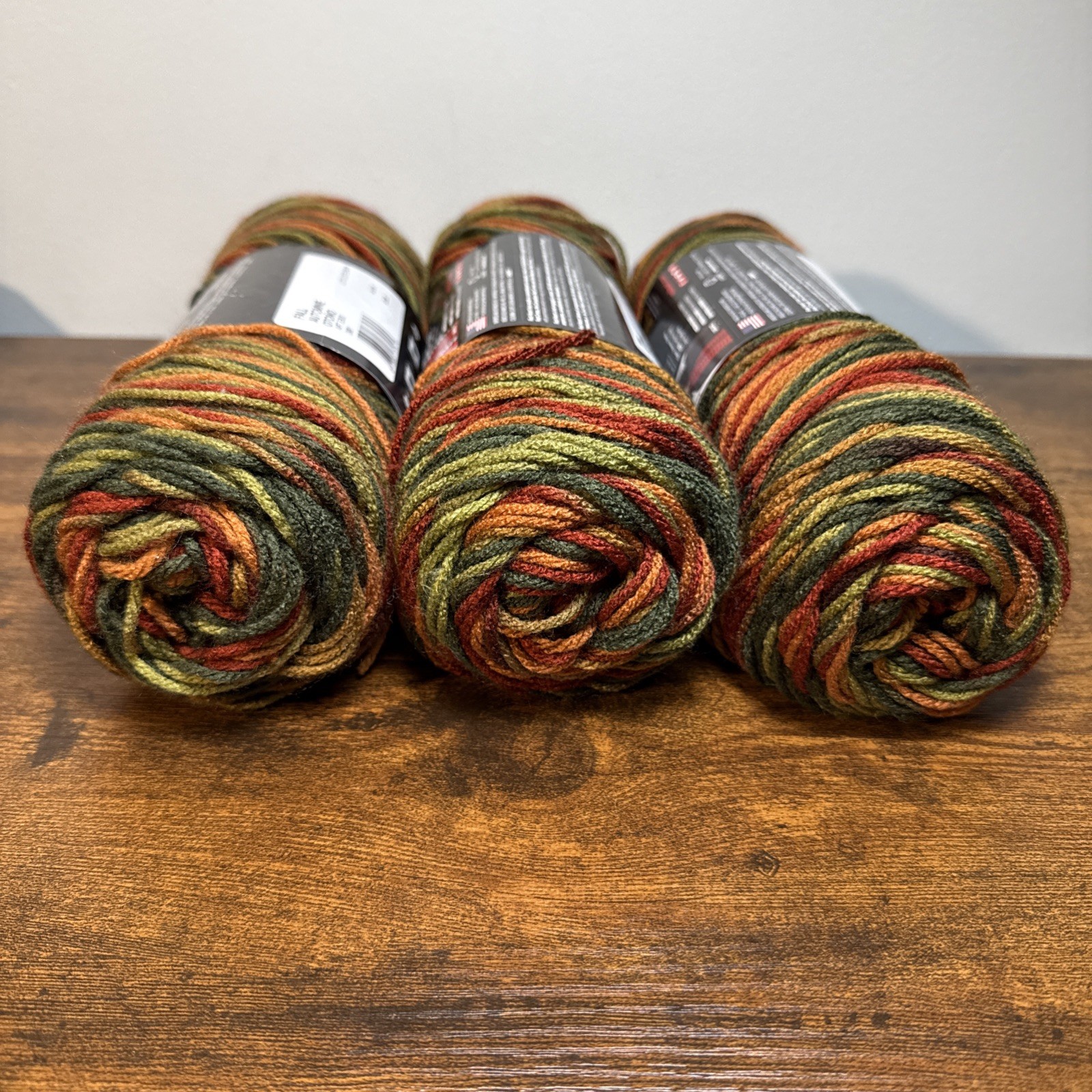 Red Heart Super Saver Yarn Fall 5 Oz Skein E300 Lot Of 3 Skeins 100% Acrylic