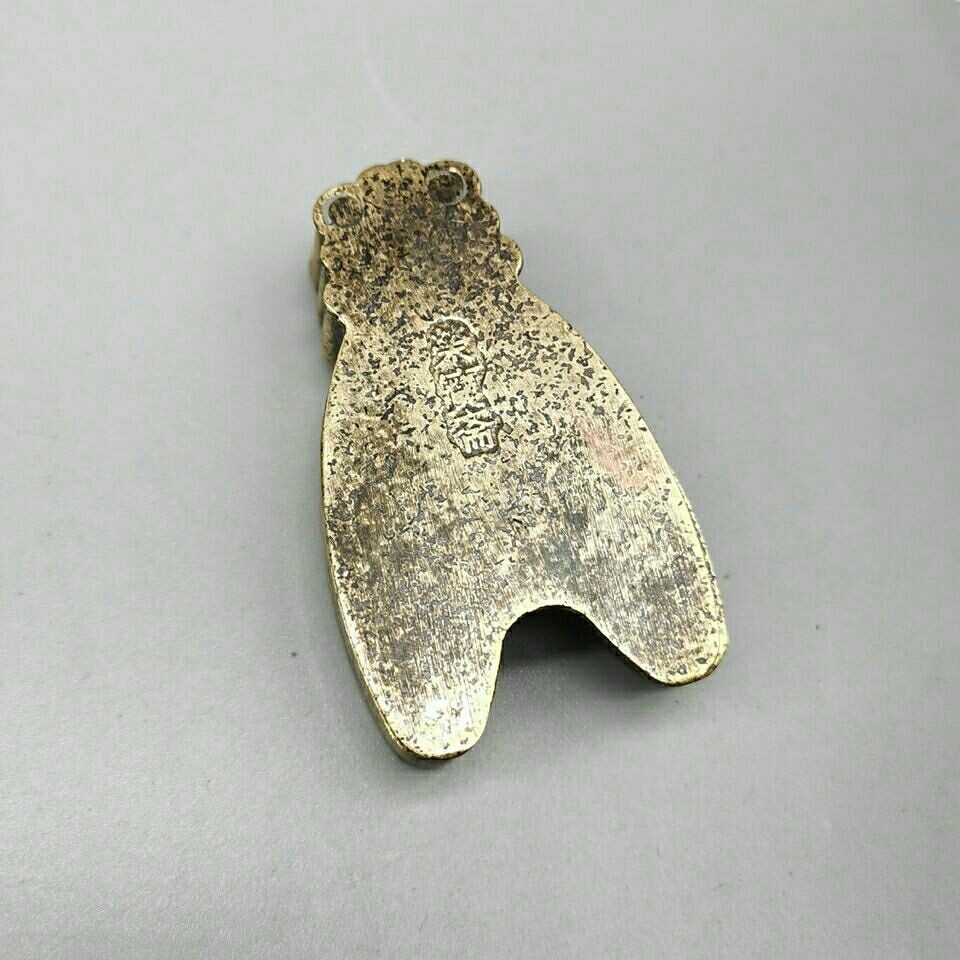 Vintage Mixed Metal Cicada Figurine Chinese Antique Handheld Ornament Pendant