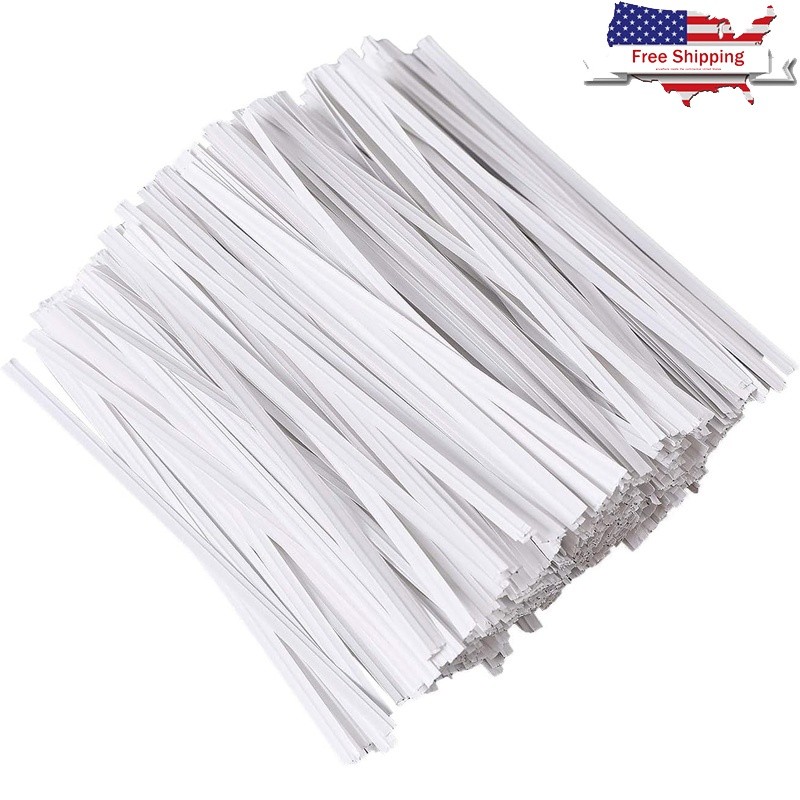 100 Pack Reusable Paper Twist Ties Bags Crafting Gardening Food Storage New