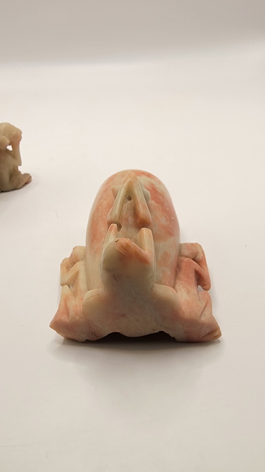 Vintage soapstone 3 wise Monkeys Toothpick holders See no speak no hear no evil.