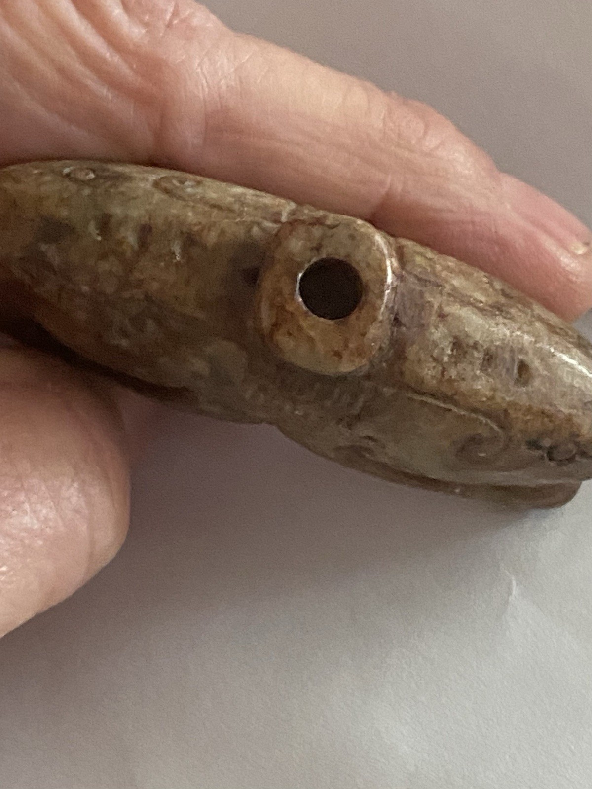 ESTATE FIND Chinese HONGSHAN Culture JADE 2 Heads Amulet/Pendant