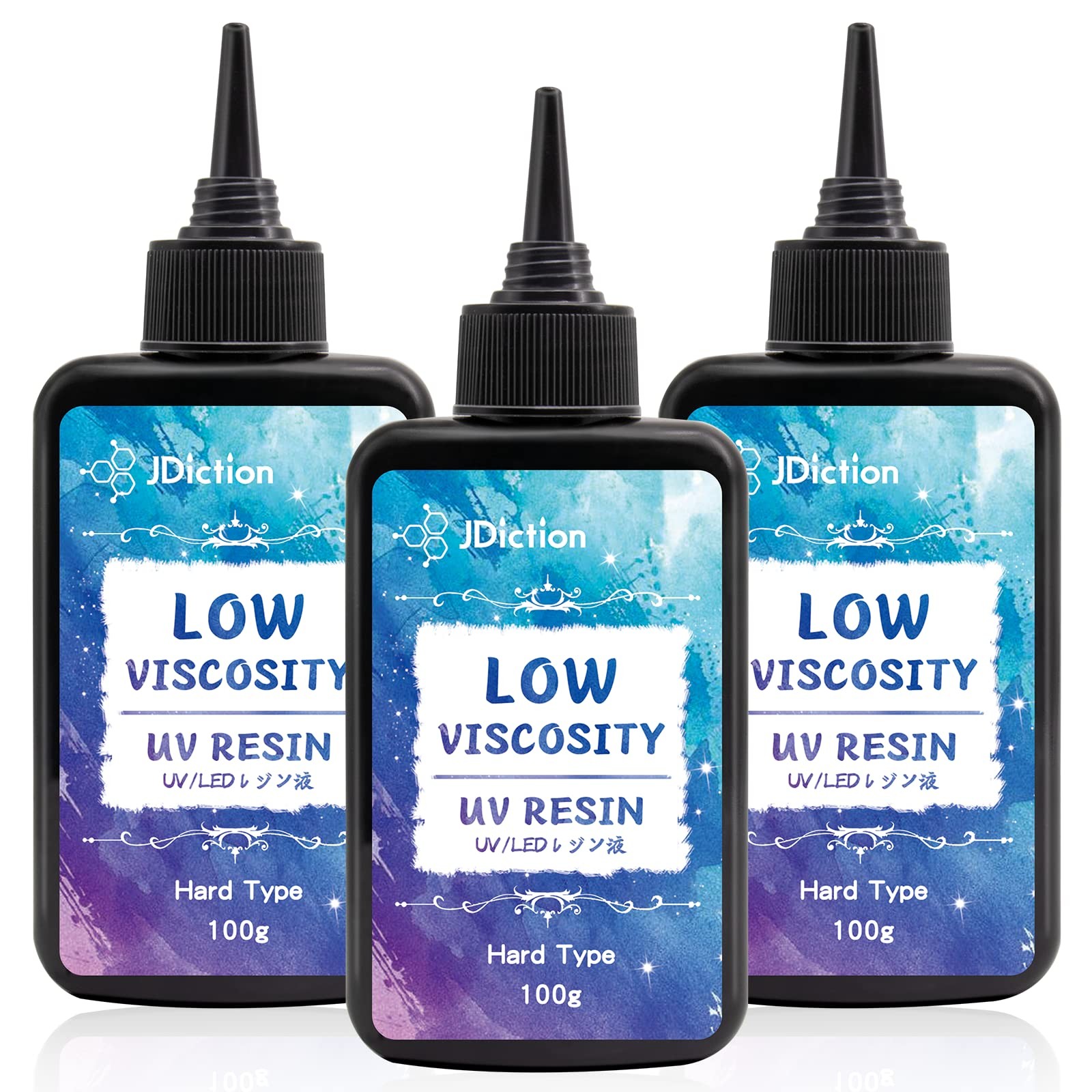 JDiction UV Resin, Upgrade 300g Low Viscosity Hard Thin UV Resin with Super C…